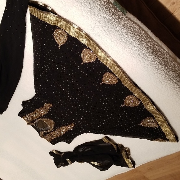 Ethnic Indian Ladies Embroidered /Beaded Formalwear Dress / Sz S-M / Bla… - Picture 14 of 17